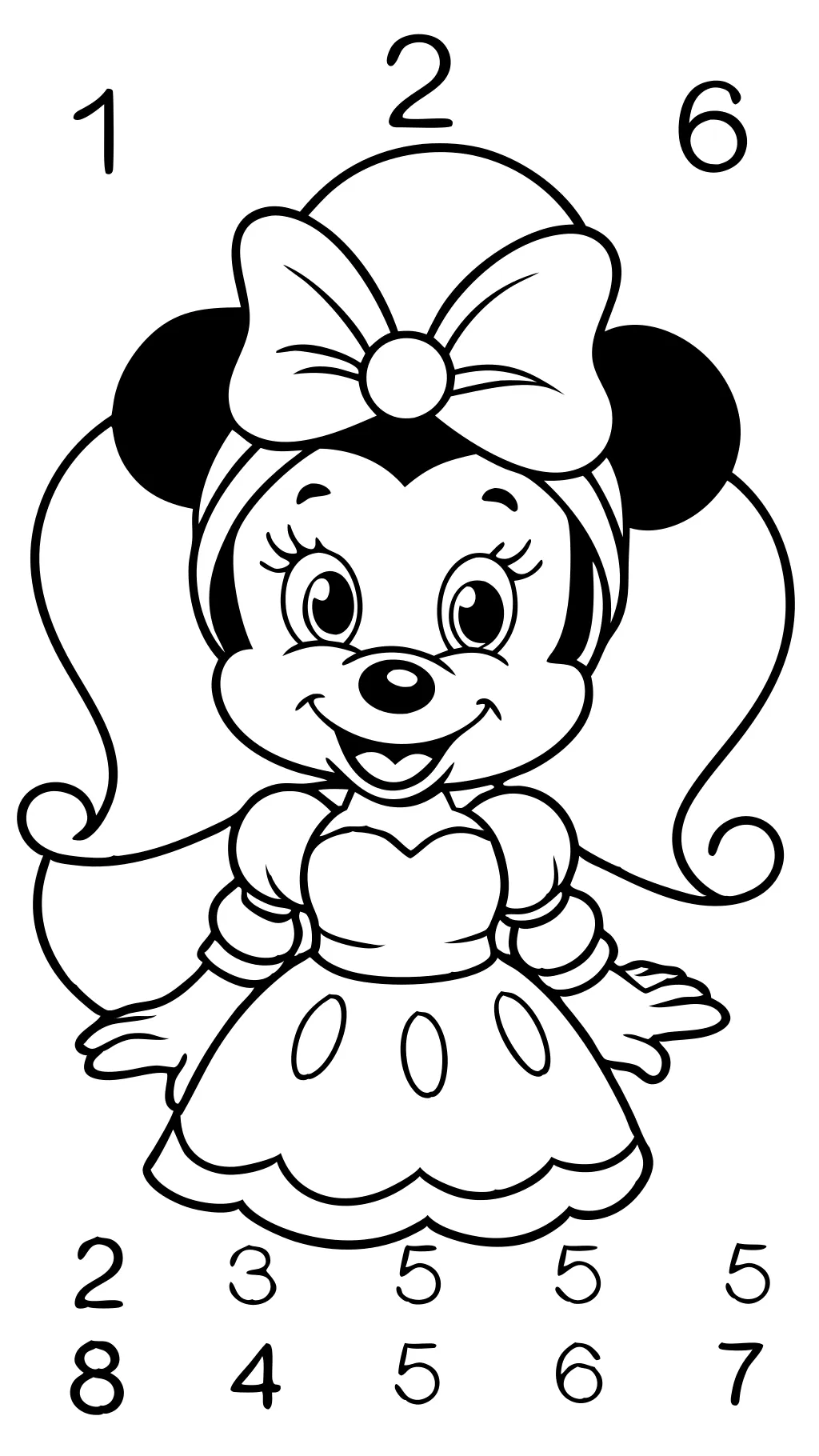 coloriage de couleur Disney par numéro